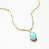 Zlatý prívesok s modrým opálom 522P-130510-49