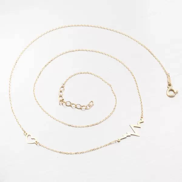 Zlatý náhrdelník Heart Beat 15R-049