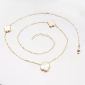 Dámsky náhrdelník žlté zlato 585 štvorlístok 15R-058