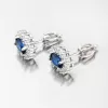 Strieborné náušnice so zafírom a so zirkónmi SETST-12160-01SR