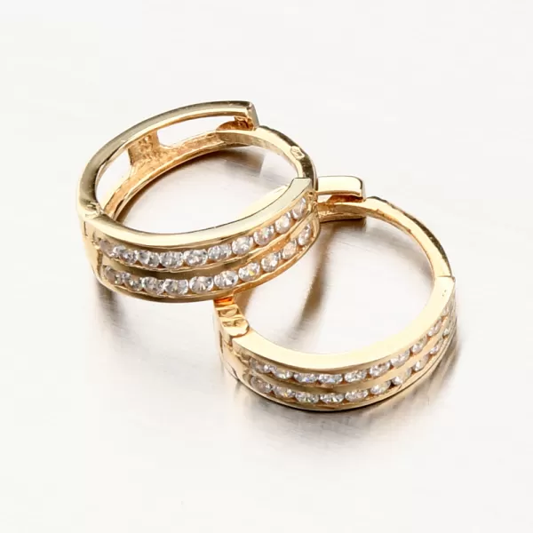 Zlaté krúžky so zirkónmi PKL22-041