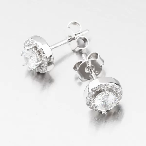 Strieborné náušnice kôstky so zirkónmi UPST-121191