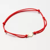 Náramok červený povrázkový so srdcom 74-005ZL-CV