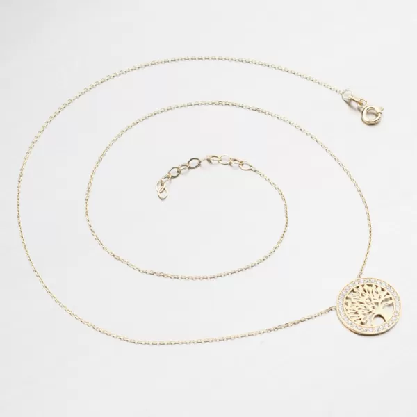 Zlatý náhrdelník Strom života so zirkónmi 55GZ-5021-ZL