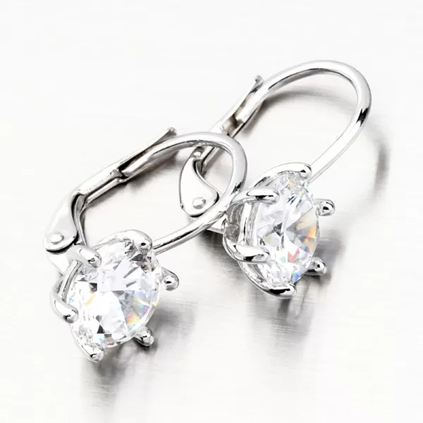 Náušnice z bieleho zlata so zirkónom 10938B-NK-ZIR