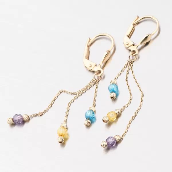 Náušnice s farebnými zirkónmi PKL12-037