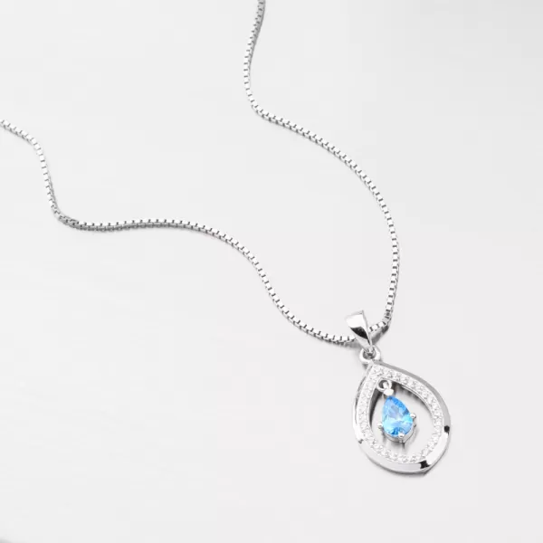 Prívesok so syntetickým aquamarínom PKL-3146