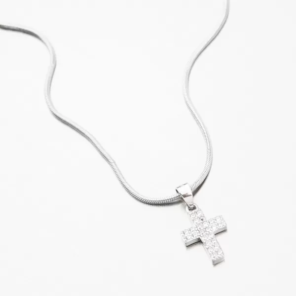 Strieborný kríž so zirkónmi HST-13287