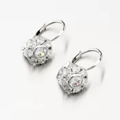 Dámske náušnice žlté zlato 585 kvetov so zirkónmi 668P-120388