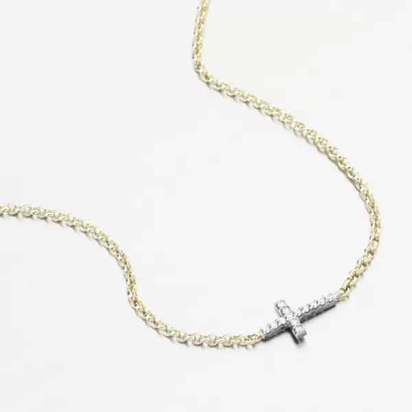 Zlatý náramok s krížovým DZF5832-ZLB-ZIR