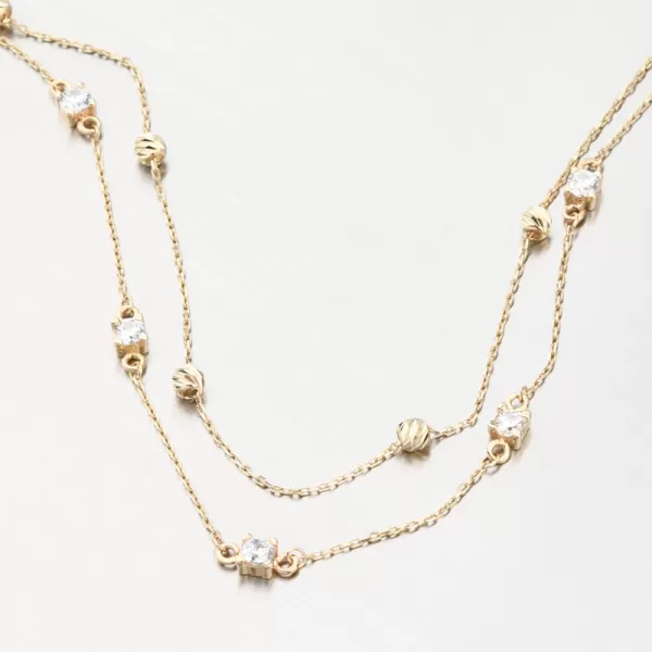 Náramok so zirkónmi zlato 585 GCA14-009