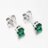 Strieborné náušnice kôstky so zeleným zirkónom UPST-121680