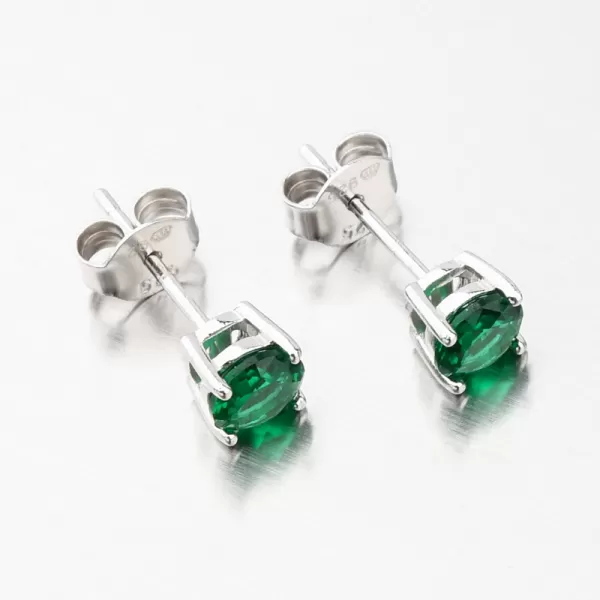 Strieborné náušnice kôstky so zeleným zirkónom UPST-121680