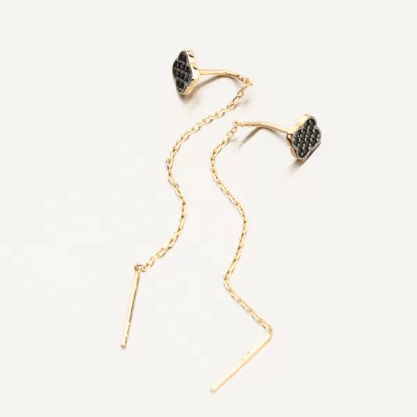 Dámske náušnice retiazka zo žltého zlata 585 so zirkónmi 163P-122580