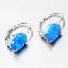 Strieborné náušnice s modrým opálom
