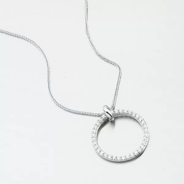 Prívesok biely zlatý kruh DZF3775-B-ZIR