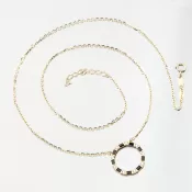 Zlatý náhrdelník so zirkónmi 144P-151705-Black