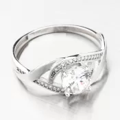 Prsteň z bieleho zlata so zirkónmi 226P-111059