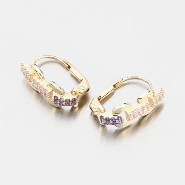 Dámske náušnice žlté zlato 585 so zirkónmi 153P-123157-305