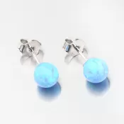 Strieborné náušnice kôstky s modrým opálom UPST-121738-6