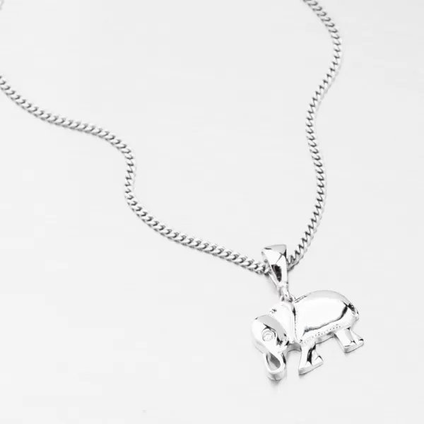 Prívesok z bieleho zlata slon so zirkónom GCA13-011