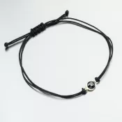 Šnúrkový náramok so zlatým príveskom LT14-014-ZL-Black