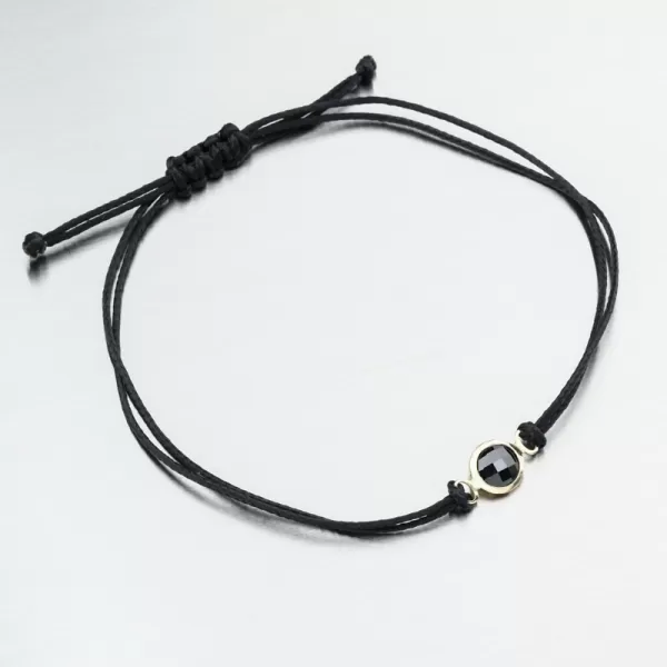 Šnúrkový náramok so zlatým príveskom LT14-014-ZL-Black