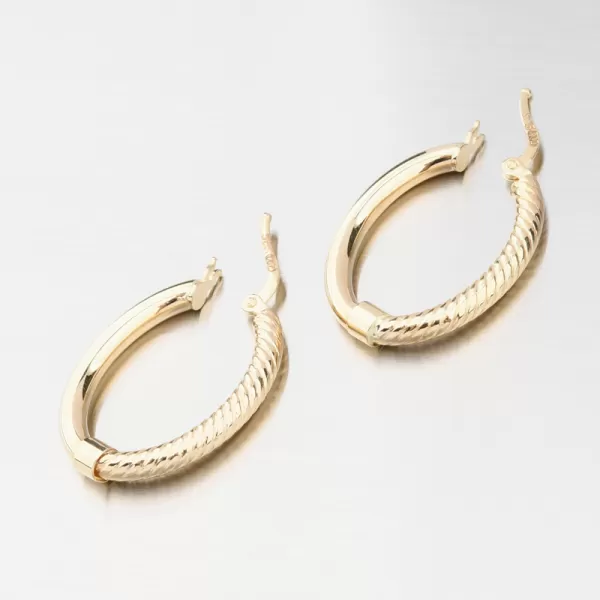 Zlaté oválne náušnice 12R-718