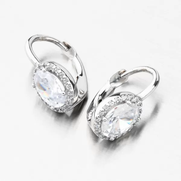 Dámske náušnice biele zlato 585 zirkón 148P-122186