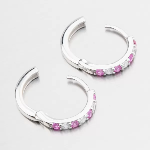 Strieborné kruhy s ružovými zirkónmi PKL-2276