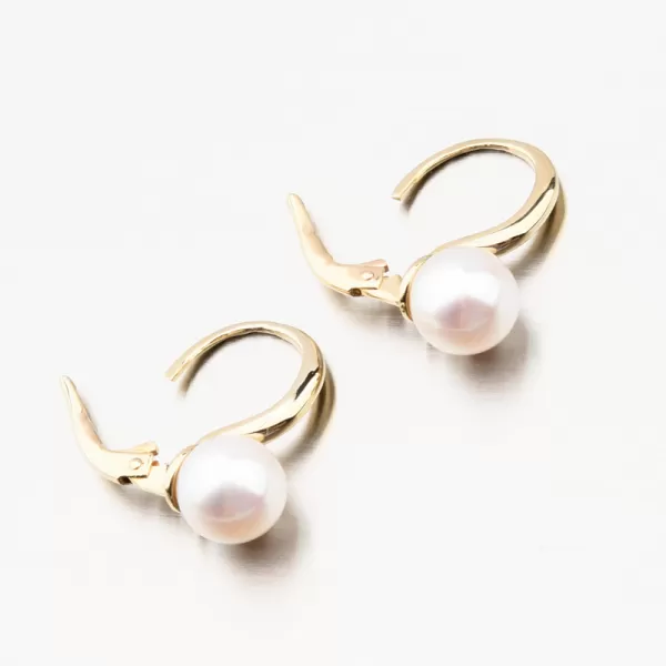 Zlaté náušnice s perlou 663P-120001