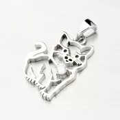 Strieborný prívesok mačka so zirkónom PKL-3118