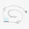 Strieborný dámsky náramok so štvorlístkami a modrým opálom PKL-4017