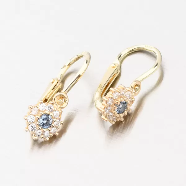 Detské náušnice žlté zlato 585 zirkón 52DN-2749ZMB