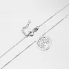 Náhrdelník z bieleho zlata strom života so zirkónmi 55GZ-5021-B