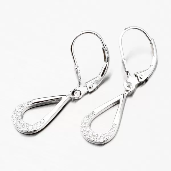 Visiace strieborné náušnice so zirkónmi UCST-121872
