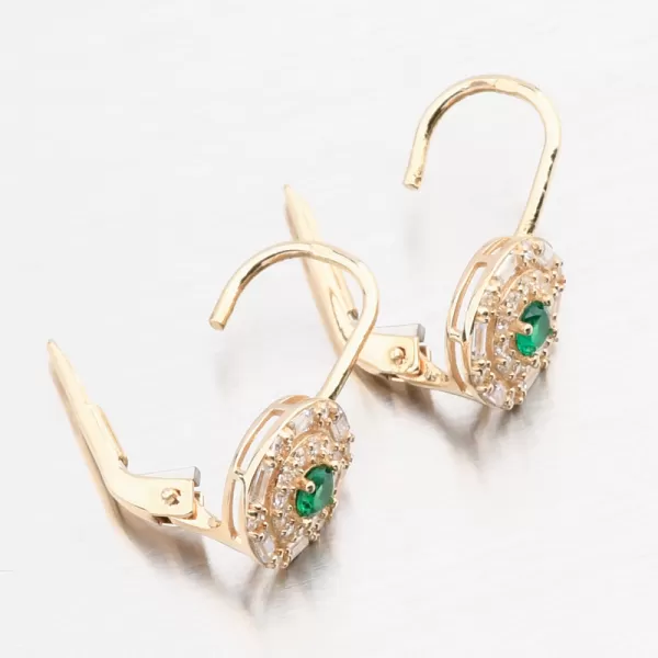 Zlaté náušnice s Emerald 143p-122188