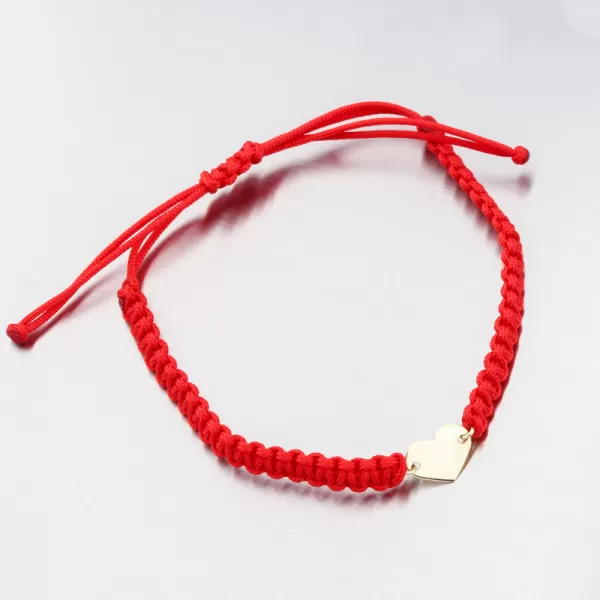 Náramok s červeným strunom so srdcom 74-007ZL-CV