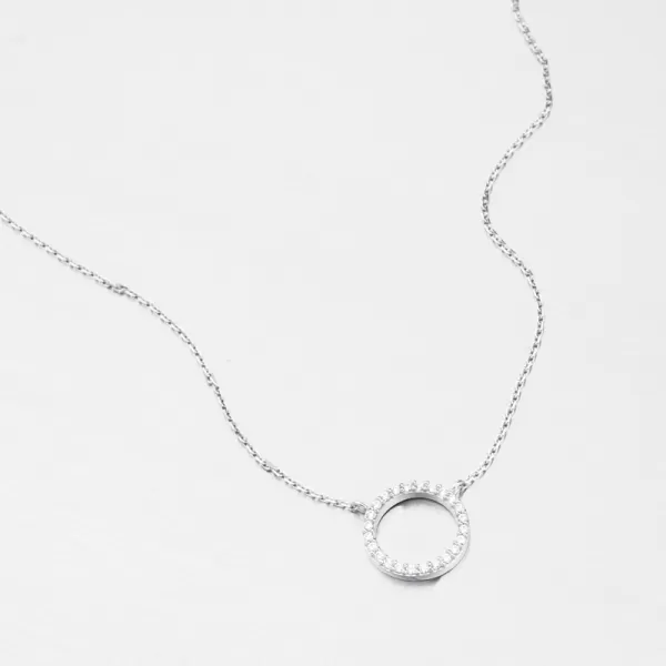 Dámsky náhrdelník biele zlato 585 zirkón DZF4369-B-ZIR