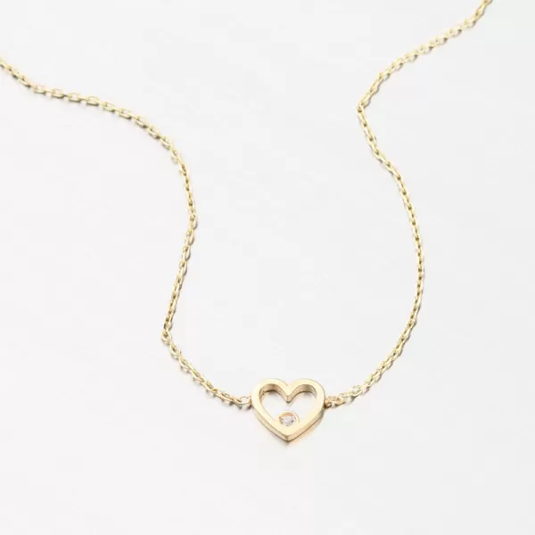 Náramok so srdcom zlatý 585 GCA14-001