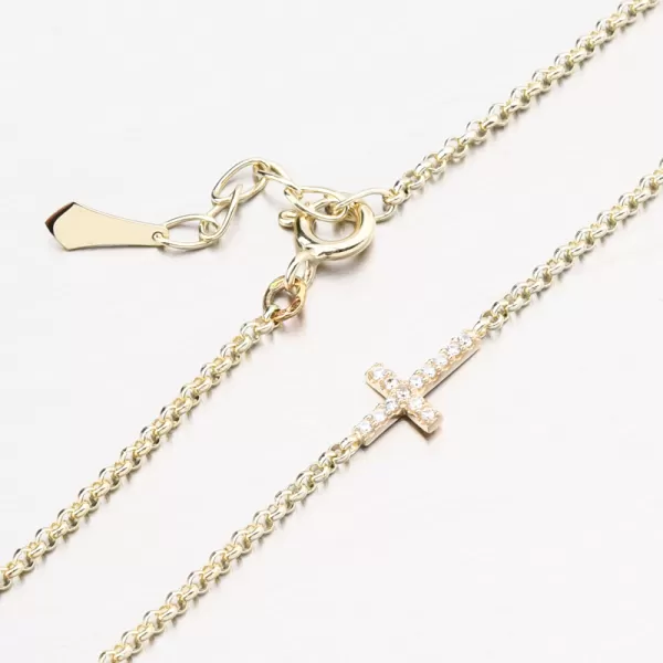Zlatý náramok s krížovým DZF5832-Zl-Zir