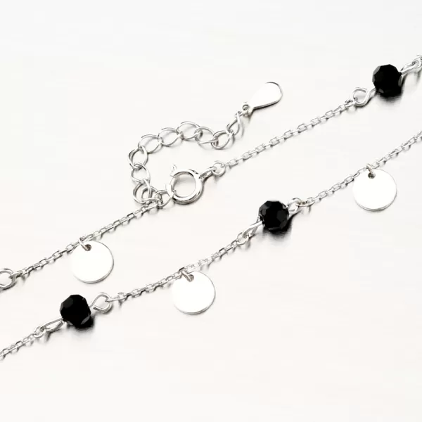 Strieborný náramok s čiernymi zirkónmi PKL-4007