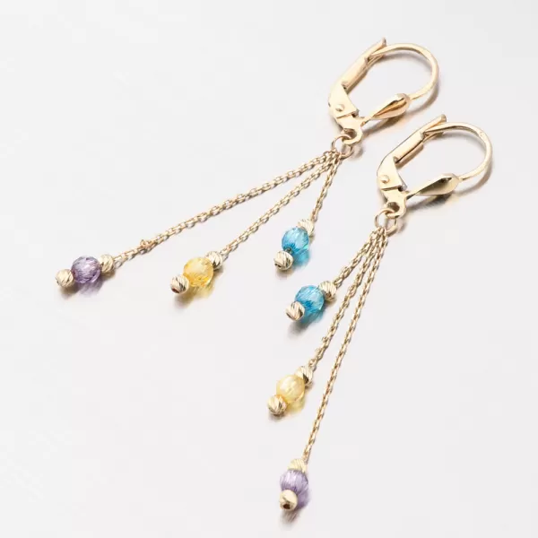 Náušnice s farebnými zirkónmi PKL12-037