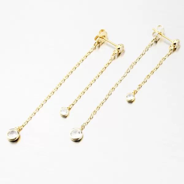 Pozlátené strieborné náušnice so zirkónmi UPST-122852