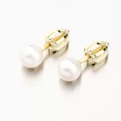 Dámske náušnice žlté zlato 585 s perlou 52GZ-3005Z-SR