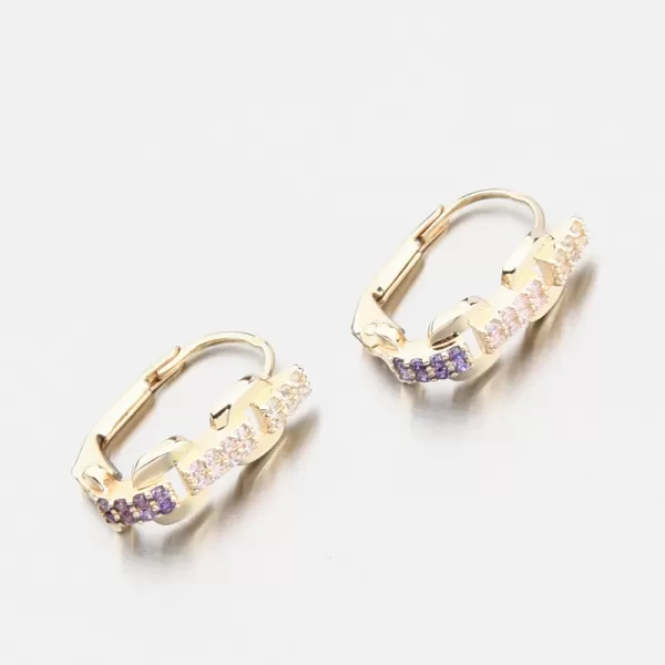 Dámske náušnice žlté zlato 585 so zirkónmi 153P-123157-305