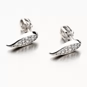 Dámske náušnice biele zlato 585 zirkón krídlo 52GZ-3063B