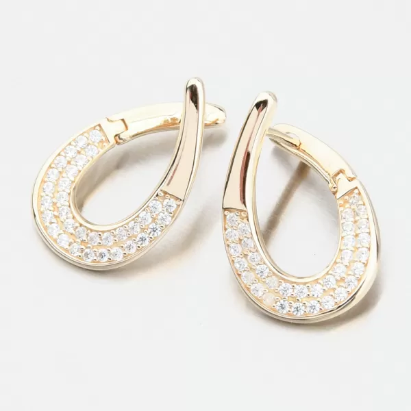 Dámske náušnice žlté zlato 585 so zirkónmi 163P-122670