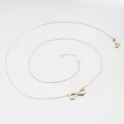 Dámsky náhrdelník žlté zlato 585 zirkón infinity 15R-064