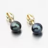 Dámske náušnice žlté zlato 585 s perlou 52GZ-3006-ZL-SR-Black